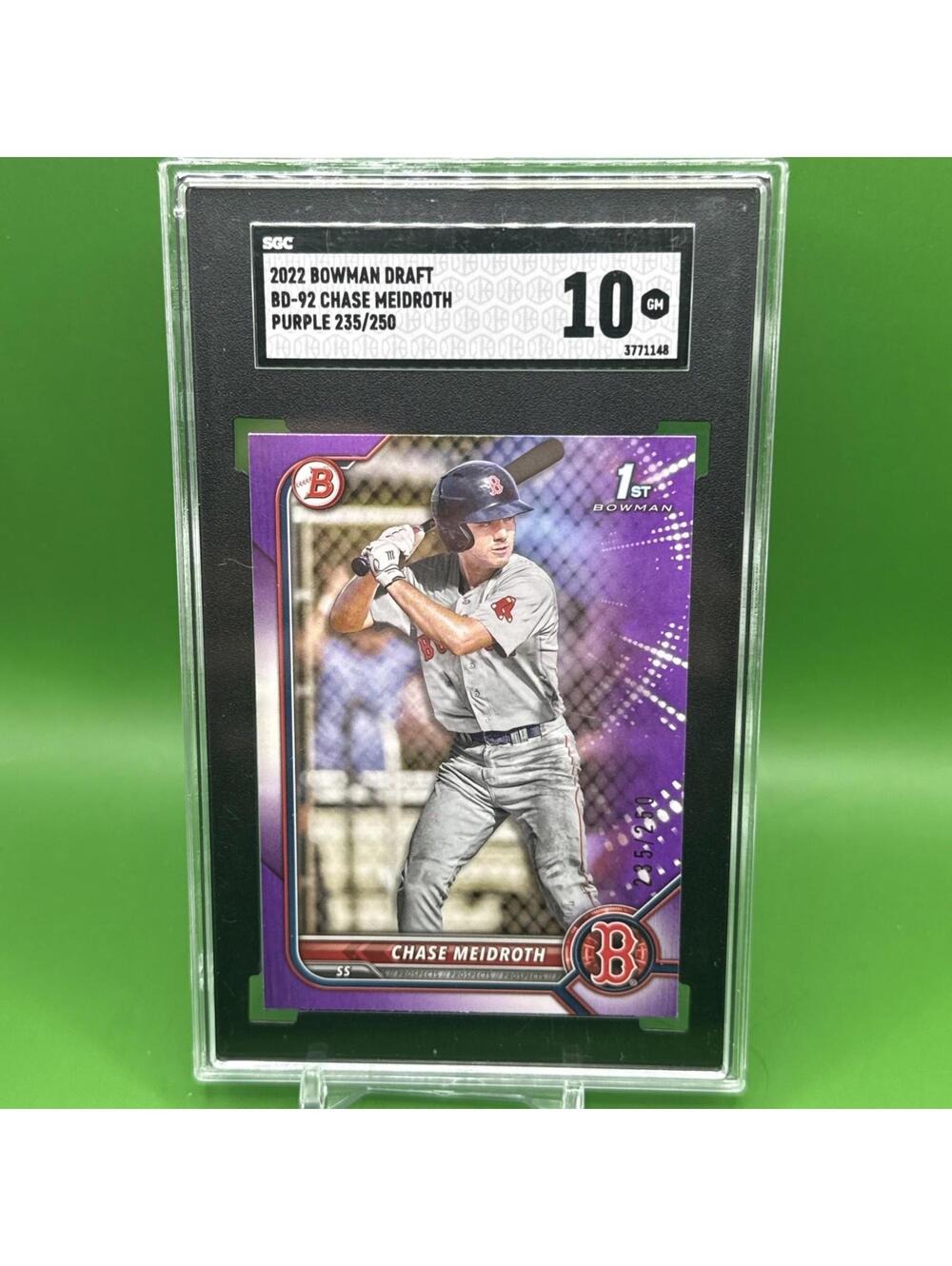 2022 Bowman Draft Chase Meidroth PURPLE /250 SGC 10